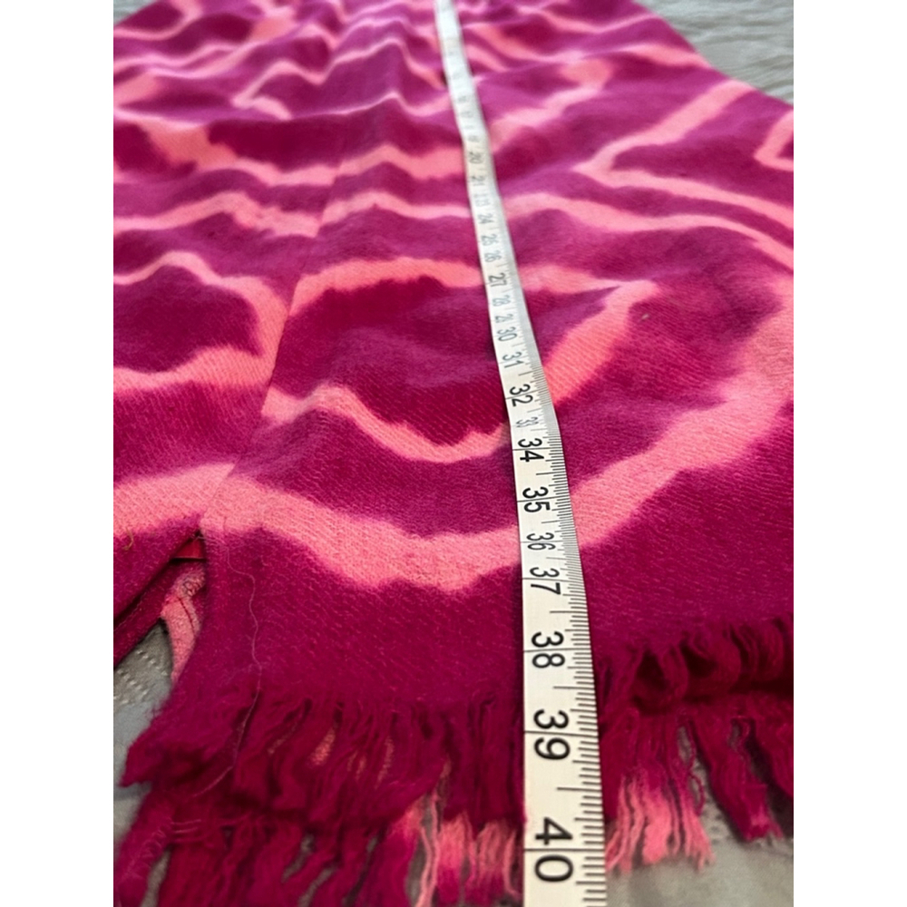 Jade Hot Pink Tie Dye Fringe Hem Skirt Size M Wool Lined - Picture 12 of 12